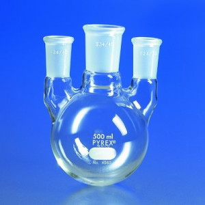 Corning® Pyrex® Distilling Flasks with Three Vertical Necks
