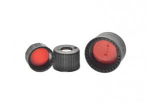DWK Life Sciences (Kimble) Polypropylene Screw Thread Caps with Red PTFE-Faced Silicone Septa