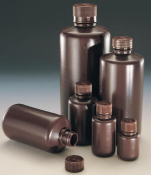 Nalgene™ Narrow-Mouth Amber HDPE Bottles