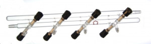 Double Vacuum/Gas Manifold with PTFE Valves at 45° Angle