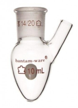 Pear-Shaped Distilling Flasks with Side Tubulation