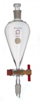 Kontes® Micro Squibb Separatory Funnels with PTFE Plug and ST 14/20 Joints