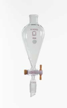 Kontes® Squibb Separatory Funnels with ST 19/22 Joints and PTFE Plug